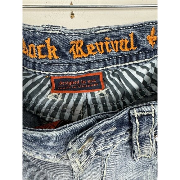 Rock Revival Size 26 Suko Ankle Skinny Light Wash Jeans Embellished - Picture 10 of 12